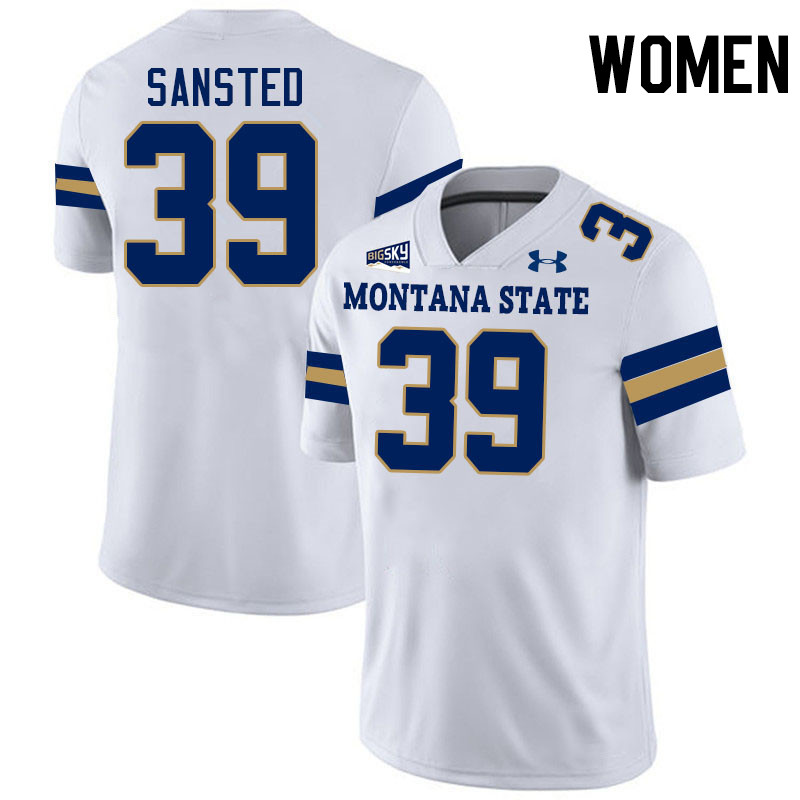 Women #39 Myles Sansted Montana State Bobcats Jerseys Football Stitched-White